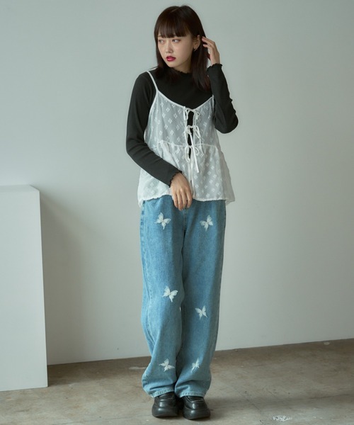 BLANK　（ブランク）の「▲Butterfly design denim pants / バタフライデザイン デニムパンツ（デニムパンツ・レディース・ネイビー/ブルー・L/M）」の18枚目の写真