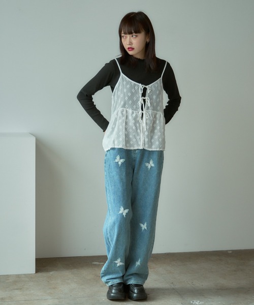 BLANK　（ブランク）の「▲Butterfly design denim pants / バタフライデザイン デニムパンツ（デニムパンツ・レディース・ネイビー/ブルー・L/M）」の19枚目の写真
