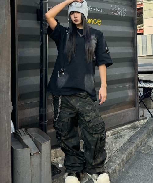 HESNTLS カモフラージュ ショーツ カーゴパンツ カジュアル カーゴパンツ Universal Style Wear ベト カーゴ ショーツ