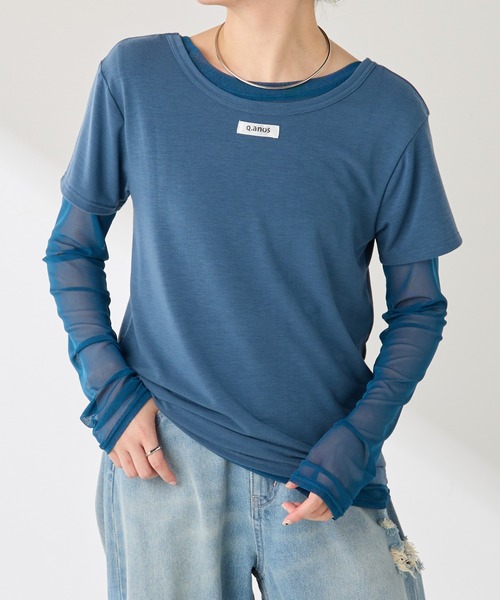 Q.anos/レイヤードシアーTシャツ（Tシャツ/カットソー