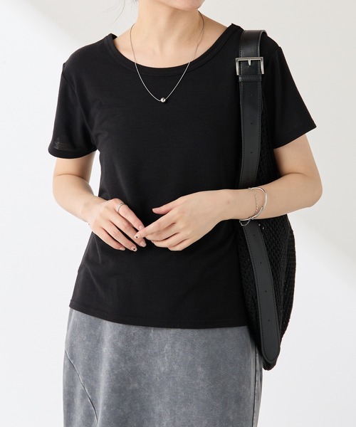 COLLAGE GALLARDAGALANTE(コラージュガリャルダガランテ)の「Q.anos/レイヤードシアーTシャツ(Tシャツ/カットソー・レディース・ブラック/オフホワイト/ブルー・FREE)」の18枚目の写真