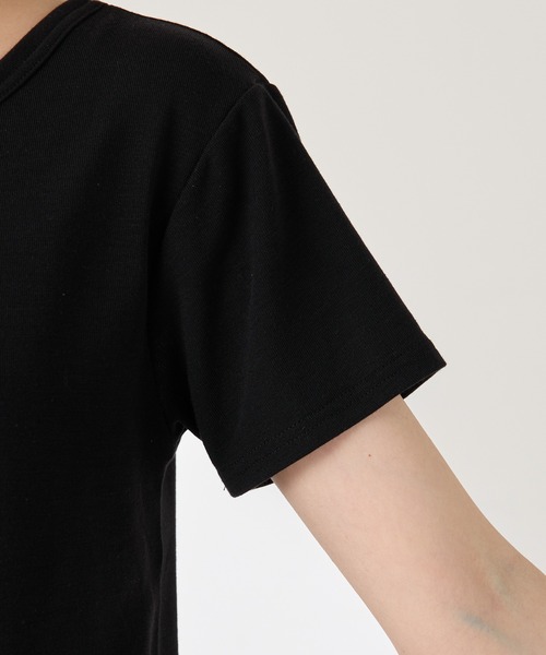 COLLAGE GALLARDAGALANTE(コラージュガリャルダガランテ)の「Q.anos/レイヤードシアーTシャツ(Tシャツ/カットソー・レディース・ブラック/オフホワイト/ブルー・FREE)」の6枚目の写真