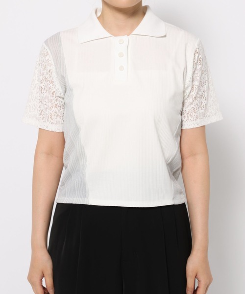 HARE（ハレ）の「パッチワークポロＴ(HARE)（ポロシャツ・レディース・ブラック/ホワイト・FREE）」の18枚目の写真