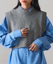 ※tama※SEAバックスリットニット　グレー B：MING by BEAMS（ビーミング by ビームス） ニット セーター バック