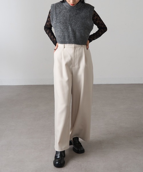 MAGASIN DE MODE Onjna（マガジンデモードオンジェナ ）の「【MAGASIN DE MODE Onjna】バッグスリットニットベスト XNN（ベスト・レディース・チャコールグレー/グレー・FREE）」の13枚目の写真
