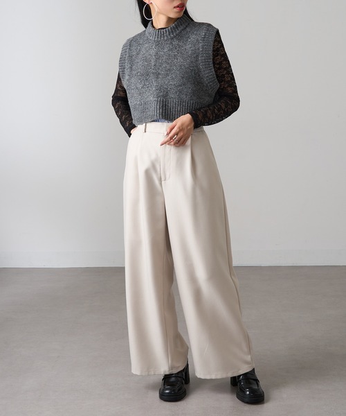 MAGASIN DE MODE Onjna（マガジンデモードオンジェナ ）の「【MAGASIN DE MODE Onjna】バッグスリットニットベスト XNN（ベスト・レディース・チャコールグレー/グレー・FREE）」の14枚目の写真