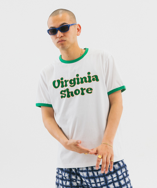 WOKE EDGE（ウォークエッジ）の「WOKE EDGE/ウォークエッジ Virginia Shore Ringer Tシャツ（Tシャツ/カットソー・メンズ・ホワイト・MEDIUM/LARGE）」の8枚目の写真