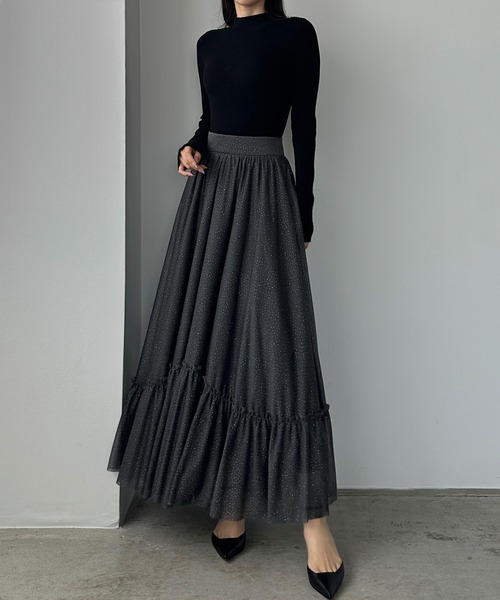 セール】ラメフレアチュールスカート（スカート）｜Louere（ルエレ）の