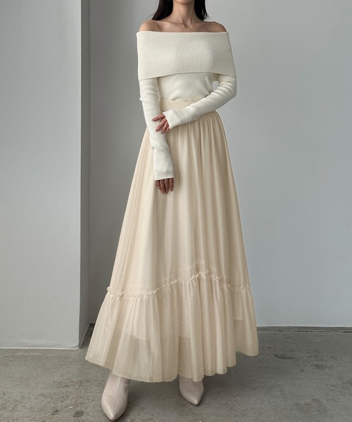 セール】ラメフレアチュールスカート（スカート）｜Louere（ルエレ）の