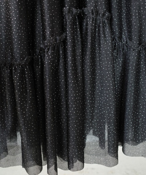 Louere(ルエレ)の「ラメフレアチュールスカート(スカート・レディース・アイボリー/ブラック/チャコール・X-LARGE/LARGE/MEDIUM/SMALL)」の13枚目の写真