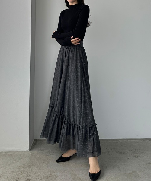 セール】ラメフレアチュールスカート（スカート）｜Louere（ルエレ）の