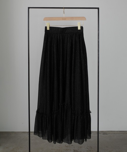 Louere(ルエレ)の「ラメフレアチュールスカート(スカート・レディース・アイボリー/ブラック/チャコール・X-LARGE/LARGE/MEDIUM/SMALL)」の12枚目の写真