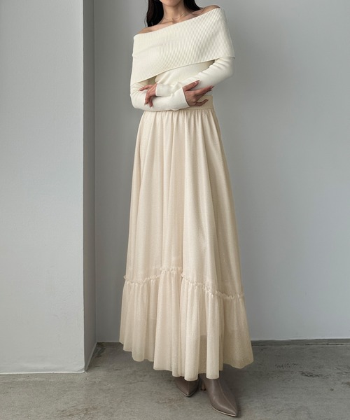 セール】ラメフレアチュールスカート（スカート）｜Louere（ルエレ）の