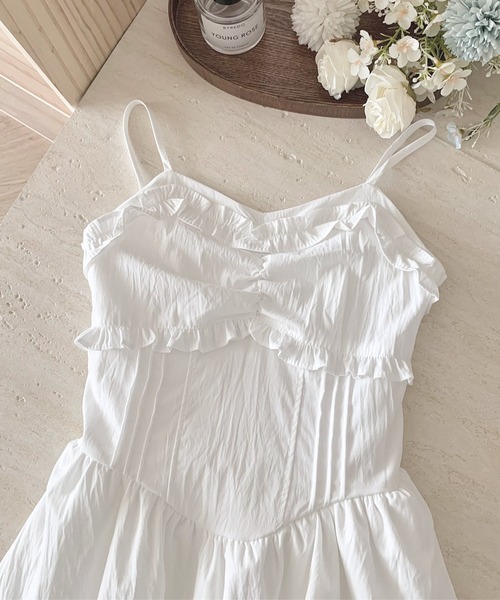 frunco（フランコ）の「コットンフリルキャミワンピース（ワンピース・レディース・ホワイト・MEDIUM）」の12枚目の写真