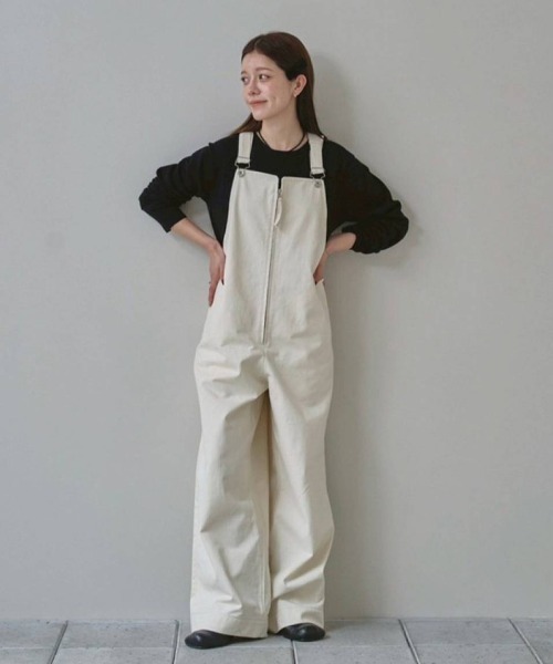 Frontzip Twill Salopette（サロペット/オーバーオール）｜TODAYFUL