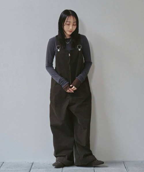 Frontzip Twill Salopette（サロペット/オーバーオール）｜TODAYFUL