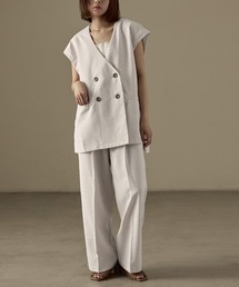 Fashion Letter | SET UP可能 フレンチスリーブ ビンテージワッシャー サマージャケット(テーラードジャケット)