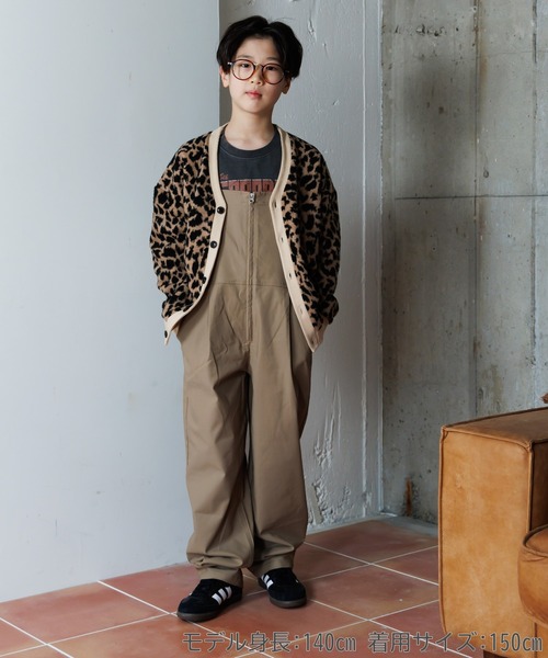 セール】レオパードジャガードカーディガン□150.160cm（カーディガン