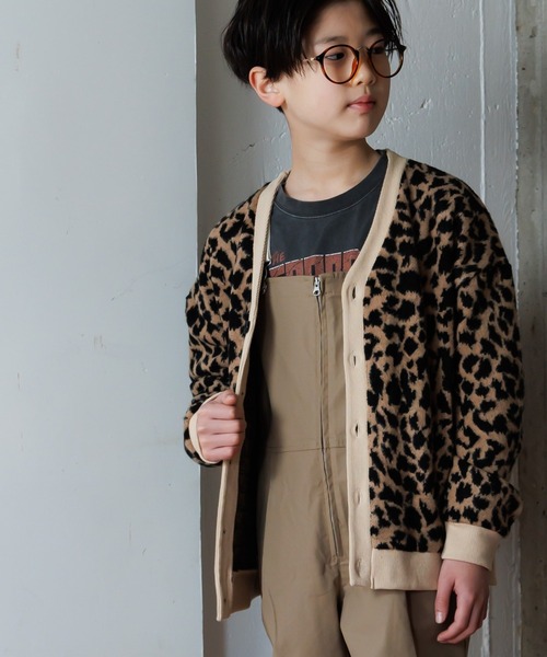セール】レオパードジャガードカーディガン□150.160cm（カーディガン