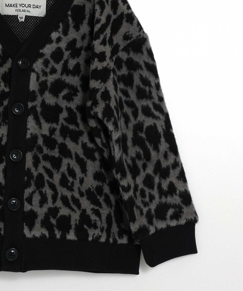 MAKE YOUR DAY（メイクユアデイ）の「レオパードジャガードカーディガン■150.160cm（カーディガン/ボレロ・キッズ・ベージュ/グレー・160/150）」の13枚目の写真