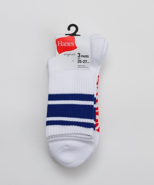 HANES（ヘインズ）の「【Hanes/ヘインズ】メンズ 【3足組】ロークルーソックス（ソックス/靴下・メンズ・ブラック/ホワイト・MEDIUM）」の8枚目の写真