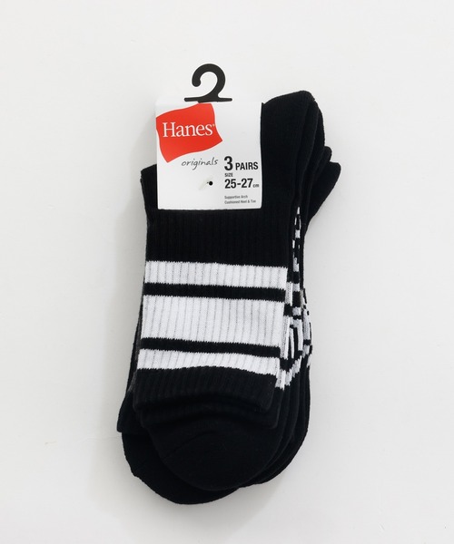 HANES（ヘインズ）の「【Hanes/ヘインズ】メンズ 【3足組】ロークルーソックス（ソックス/靴下・メンズ・ブラック/ホワイト・MEDIUM）」の12枚目の写真