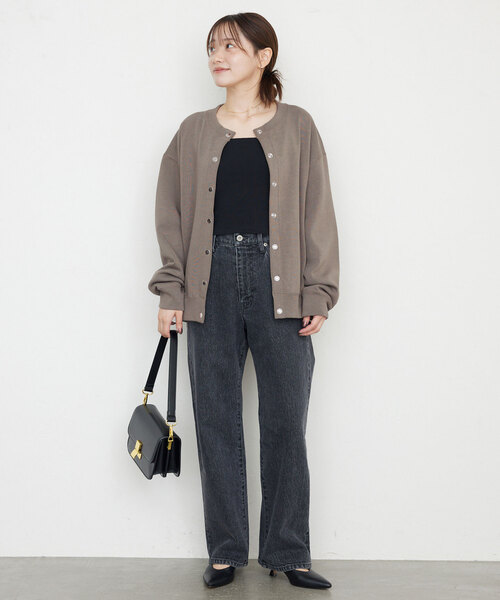 追加》ダブルフェイスジャージースナップカーディガン