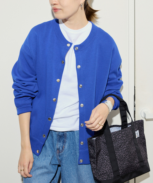 追加》ダブルフェイスジャージースナップカーディガン