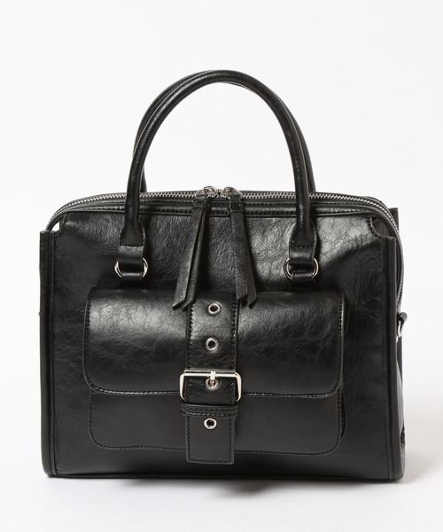 Heather（ヘザー）の「デザインポケットボストンBAG　577056（ボストンバッグ・レディース・ブラック/アイボリー/ピンク/ベージュ系・ONE SIZE）」の3枚目の写真