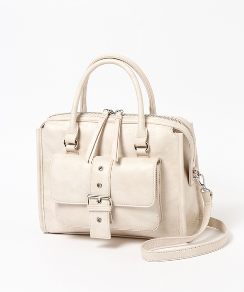 Heather（ヘザー）の「デザインポケットボストンBAG　577056（ボストンバッグ・レディース・ブラック/アイボリー/ピンク/ベージュ系・ONE SIZE）」の12枚目の写真