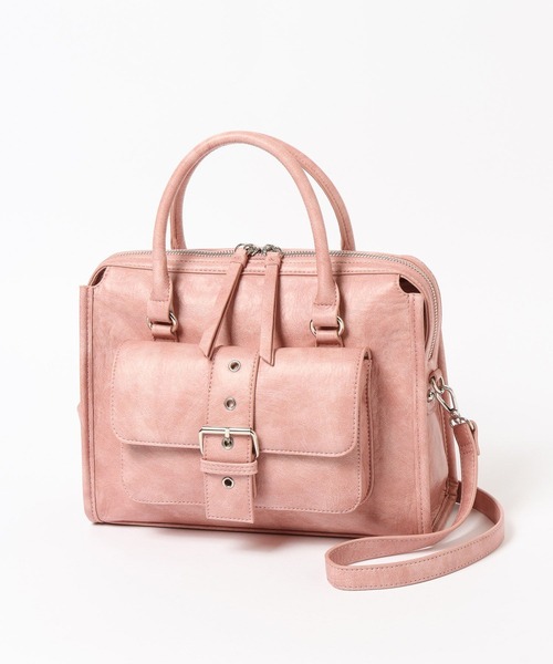 Heather（ヘザー）の「デザインポケットボストンBAG　577056（ボストンバッグ・レディース・ブラック/アイボリー/ピンク/ベージュ系・ONE SIZE）」の8枚目の写真