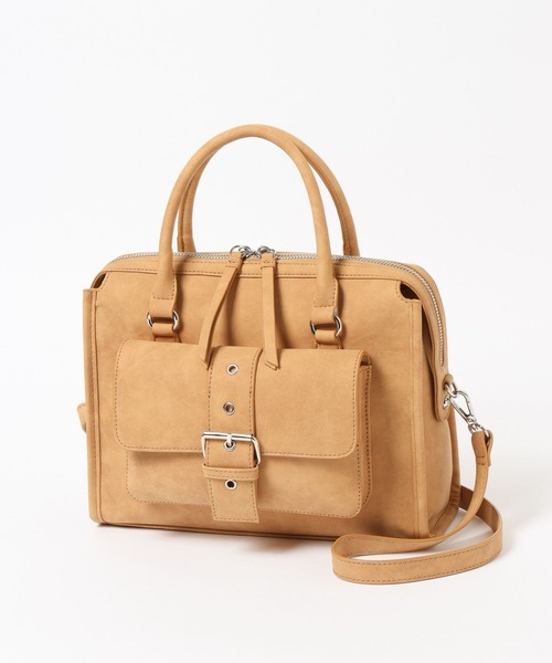 Heather（ヘザー）の「デザインポケットボストンBAG　577056（ボストンバッグ・レディース・ブラック/アイボリー/ピンク/ベージュ系・ONE SIZE）」の6枚目の写真