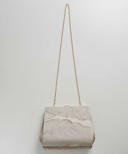 Callarus（カラルス）の「リーフ柄ジャガードクラッチバッグ〔Callarus〕（クラッチバッグ・レディース・ブラック/グレイッシュベージュ/ベージュ・FREE）」の9枚目の写真