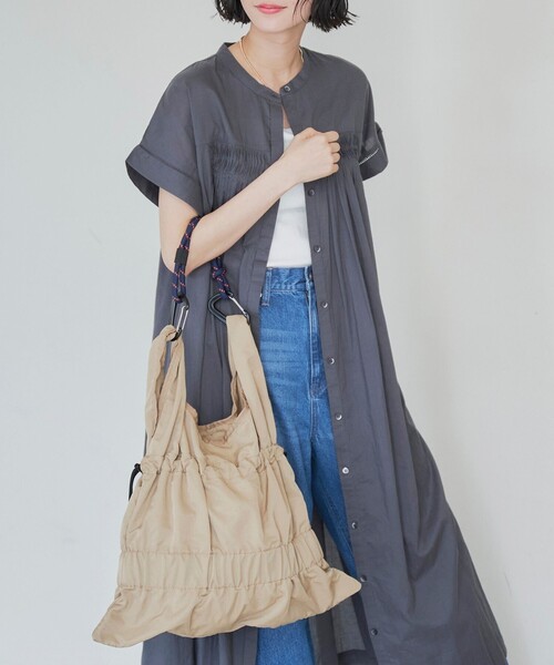 coen（コーエン）の「2WAY パラコードギャザートートバッグ（Ｍ）（トートバッグ・レディース・ブラック/オリーブ/レッド/ベージュ/その他1・FREE）」の7枚目の写真