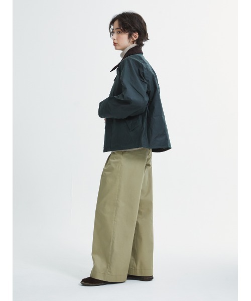 barbour transport バブアートランスポート36 カーキ TRANSPORT / トランスポート】ピーチスキン コットン ショートレングス