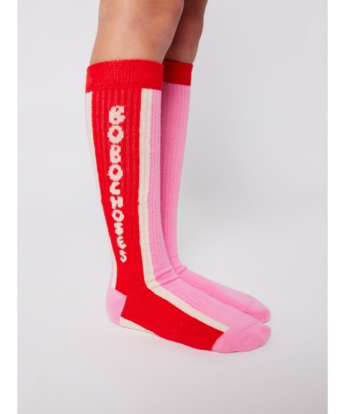 BOBO CHOSES(ボボショーズ)の「Tic Tac Toe extra long socks(ソックス/靴下・キッズ・ピンク・35-37/32-34/29-31/26-28/23-25/38-40)」の3枚目の写真