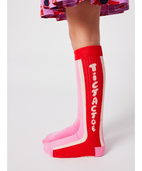 BOBO CHOSES(ボボショーズ)の「Tic Tac Toe extra long socks(ソックス/靴下・キッズ・ピンク・35-37/32-34/29-31/26-28/23-25/38-40)」の4枚目の写真