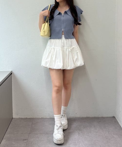 continuer de NICE CLAUP(コンティニューデナイスクラップ)の「BIG衿ZIPカーデ(ニット/セーター・レディース・ブラウン/オフホワイト/ブルー/チャコールグレー・FREE)」の19枚目の写真