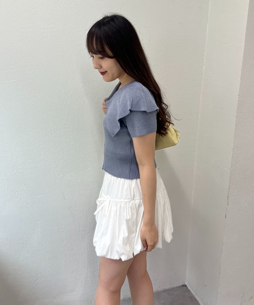 continuer de NICE CLAUP(コンティニューデナイスクラップ)の「BIG衿ZIPカーデ(ニット/セーター・レディース・ブラウン/オフホワイト/ブルー/チャコールグレー・FREE)」の17枚目の写真