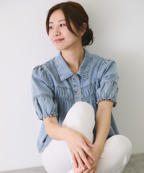 Jayro(ジャイロ)の「デニムギャザーブラウス(シャツ/ブラウス・レディース・ブルー系その他2/ブルー系その他6・FREE)」の9枚目の写真