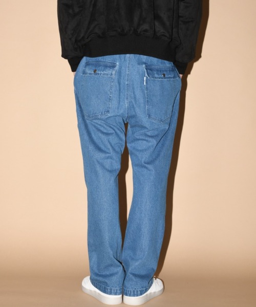 SUPERTHANKS(スーパーサンクス)の「バブルニーベイカーパンツDouble Knee Baker Pants(デニムパンツ・メンズ・ブルー/グレー/ライトカーキ・S/M/L)」の22枚目の写真