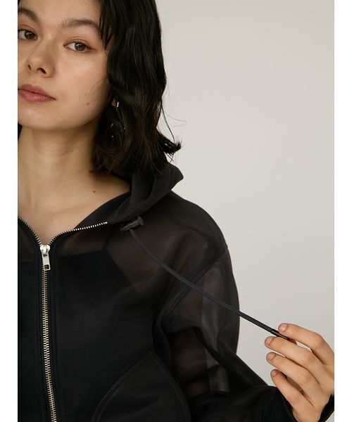 emmi（エミ）の「シアーダンボールジップフーディーブルゾン（ブルゾン・レディース・ダークグレー/オフホワイト・F）」の9枚目の写真