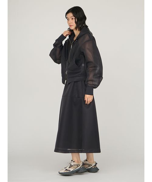 emmi（エミ）の「シアーダンボールジップフーディーブルゾン（ブルゾン・レディース・ダークグレー/オフホワイト・F）」の16枚目の写真