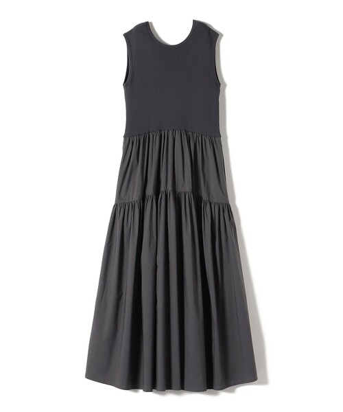SHIPS（シップス）の「〈手洗い可能〉コットン リブ ノースリーブ × 布帛 スカート ワンピース（ワンピース・レディース・チャコールグレー/ブラック/ブラウン・ONE SIZE）」の11枚目の写真