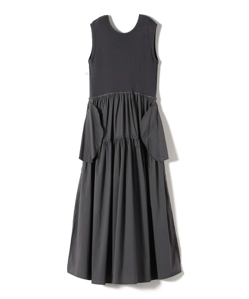 SHIPS（シップス）の「〈手洗い可能〉コットン リブ ノースリーブ × 布帛 スカート ワンピース（ワンピース・レディース・チャコールグレー/ブラック/ブラウン・ONE SIZE）」の17枚目の写真