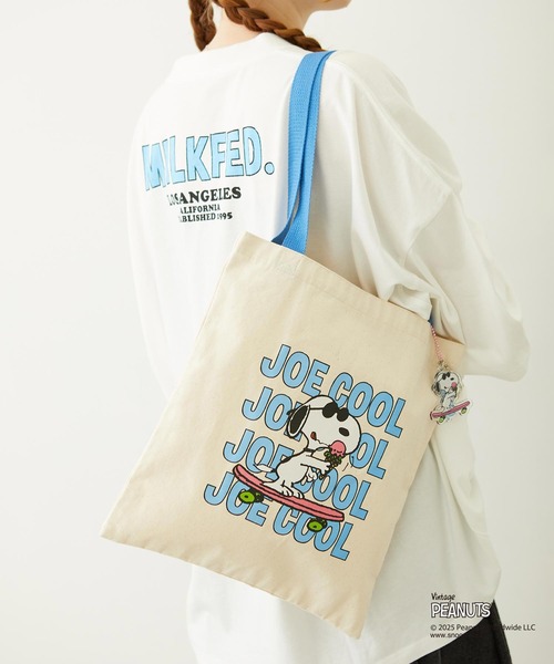 PEANUTS（ピーナッツ）の「MILKFED. × PEANUTS JOE COOL FLAT TOTE（トートバッグ・レディース・ライトブルー/ブラック・ONE SIZE）」の2枚目の写真