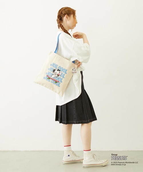 PEANUTS（ピーナッツ）の「MILKFED. × PEANUTS JOE COOL FLAT TOTE（トートバッグ・レディース・ライトブルー/ブラック・ONE SIZE）」の4枚目の写真