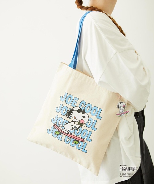 PEANUTS（ピーナッツ）の「MILKFED. × PEANUTS JOE COOL FLAT TOTE（トートバッグ・レディース・ライトブルー/ブラック・ONE SIZE）」の3枚目の写真