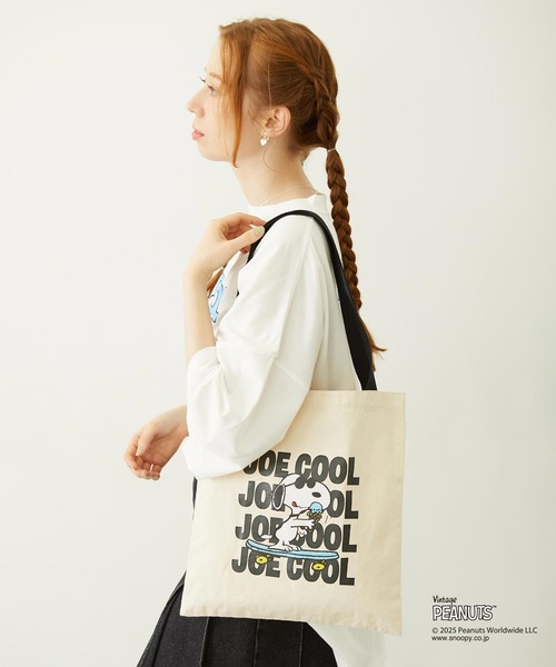PEANUTS（ピーナッツ）の「MILKFED. × PEANUTS JOE COOL FLAT TOTE（トートバッグ・レディース・ライトブルー/ブラック・ONE SIZE）」の5枚目の写真