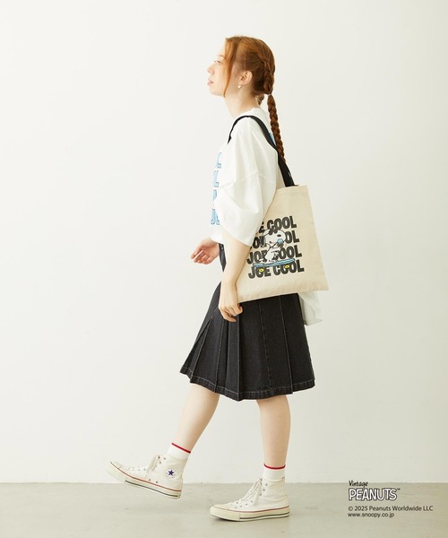 PEANUTS（ピーナッツ）の「MILKFED. × PEANUTS JOE COOL FLAT TOTE（トートバッグ・レディース・ライトブルー/ブラック・ONE SIZE）」の6枚目の写真